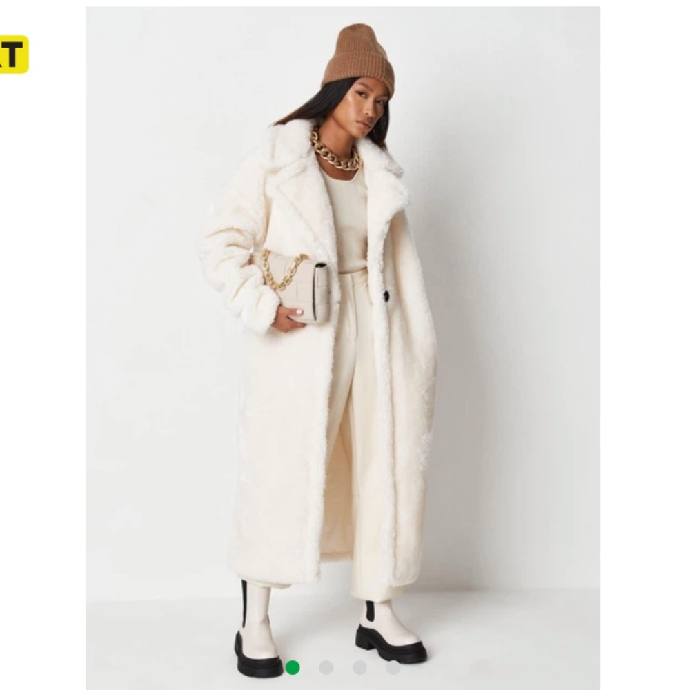 Missguided Cream Teddy Jacket
